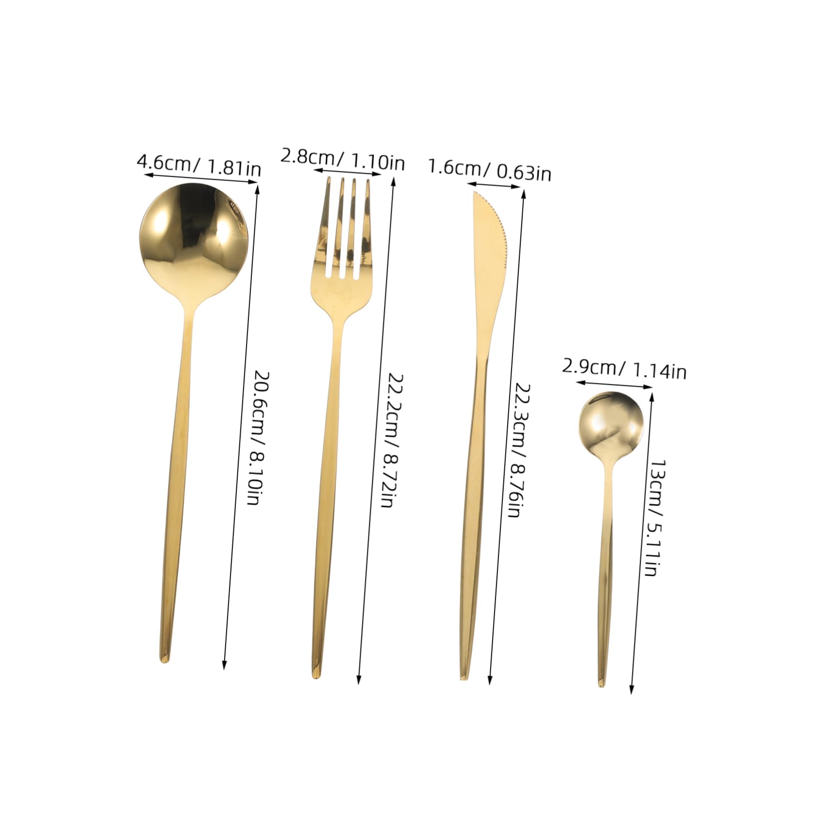 Homoyoyo 6 Sets Stainless Steel Cutlery for Steak Western Food Flatware Forks Spoons and Cutters for Dinner Parties and Special Occasions