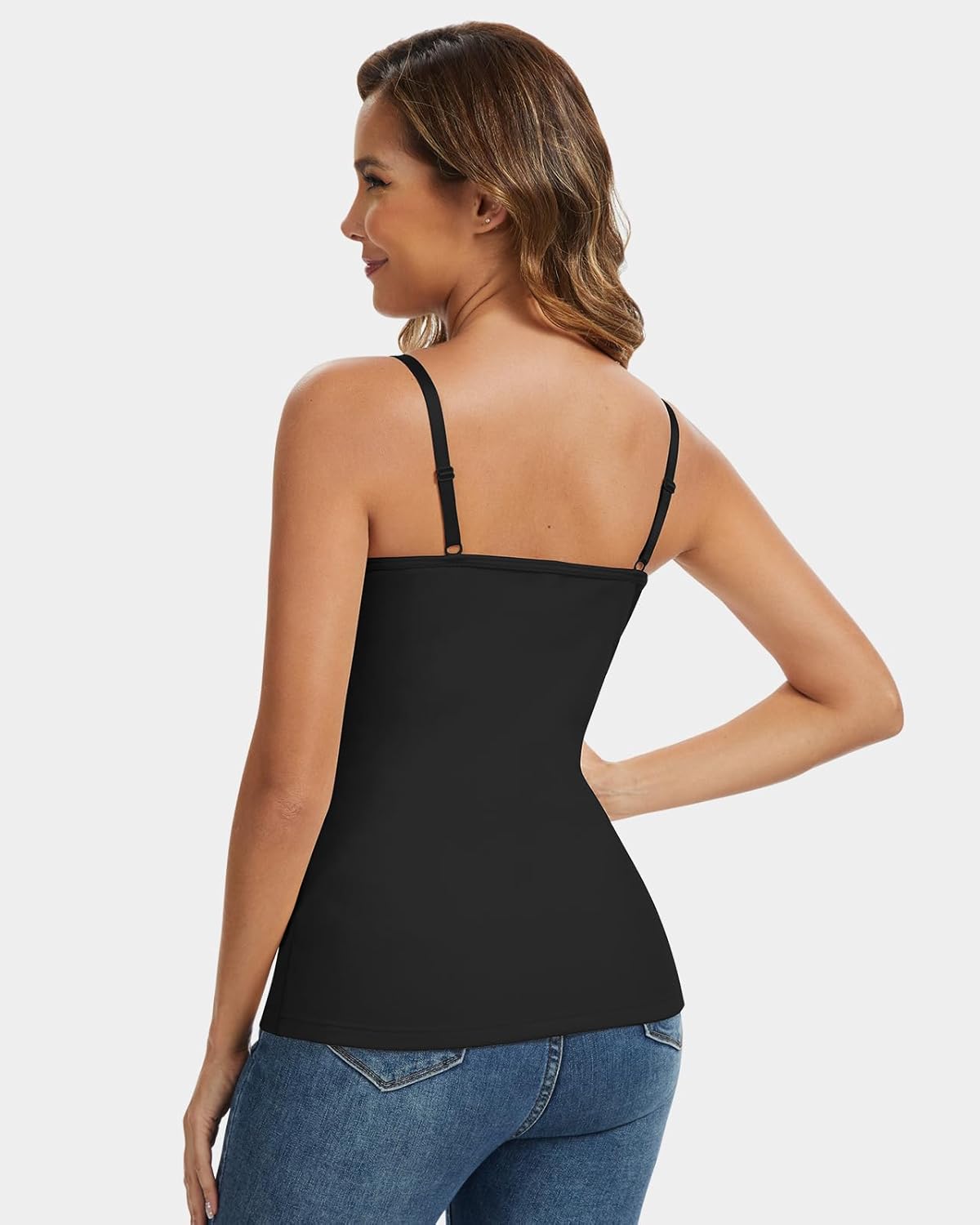 WOWENY Thermal Fleece Tank Top for Women Sleeveless Sweetheart Neck Winter Vest Underwear Tops Warm Cami Base Layer - Image 2