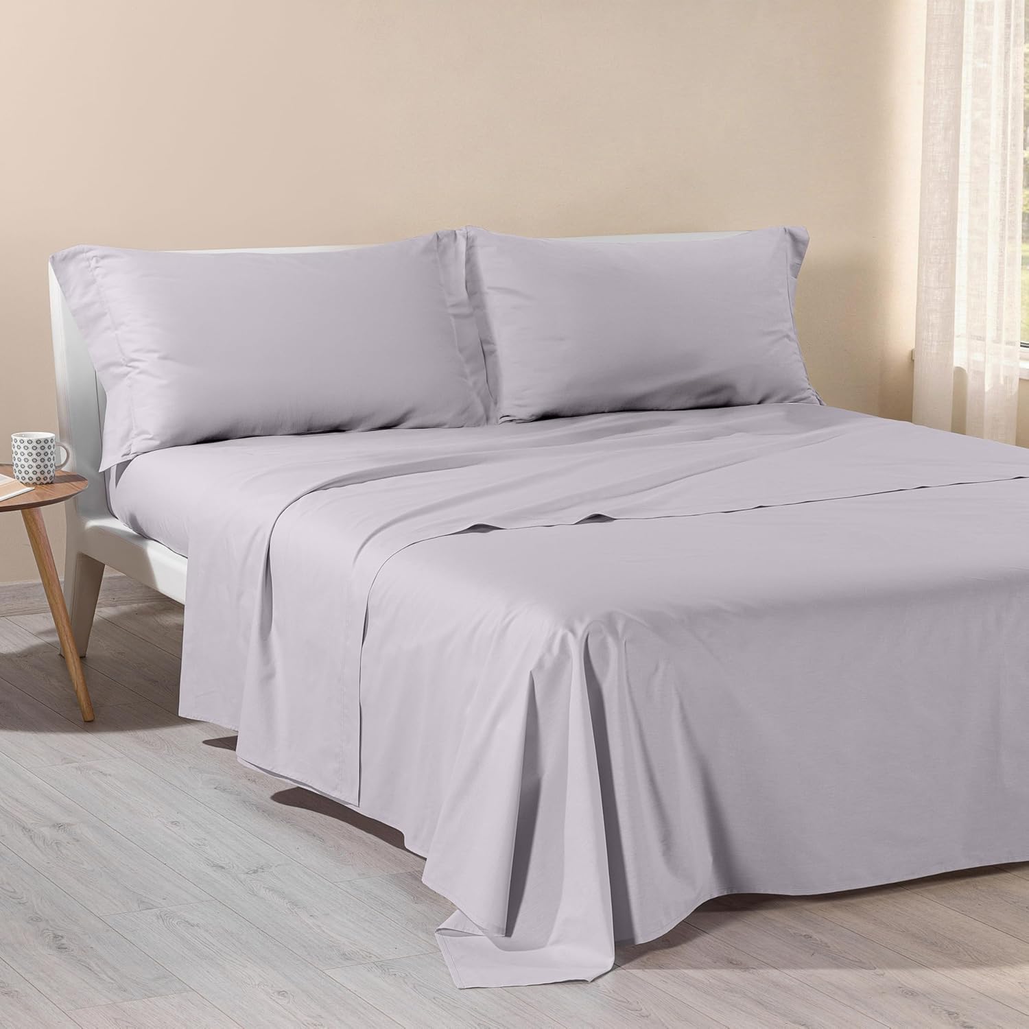 Caleffi Completo Lenzuola Matrimoniali 180x200x28 cm Cotone 100%, 2 Federe | set con lenzuolo sotto, sopra e 2 federe, morbide e fresche, per letto matrimoniale