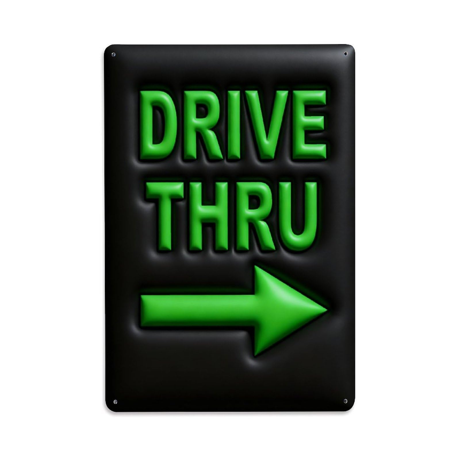 Drive Thru Arrow Sign Green Vintage Metal Tin Sign Retro Wall Decor, Bar Garage Cafe Kitchen Home Wall Art Poster Decoration 8x12inches