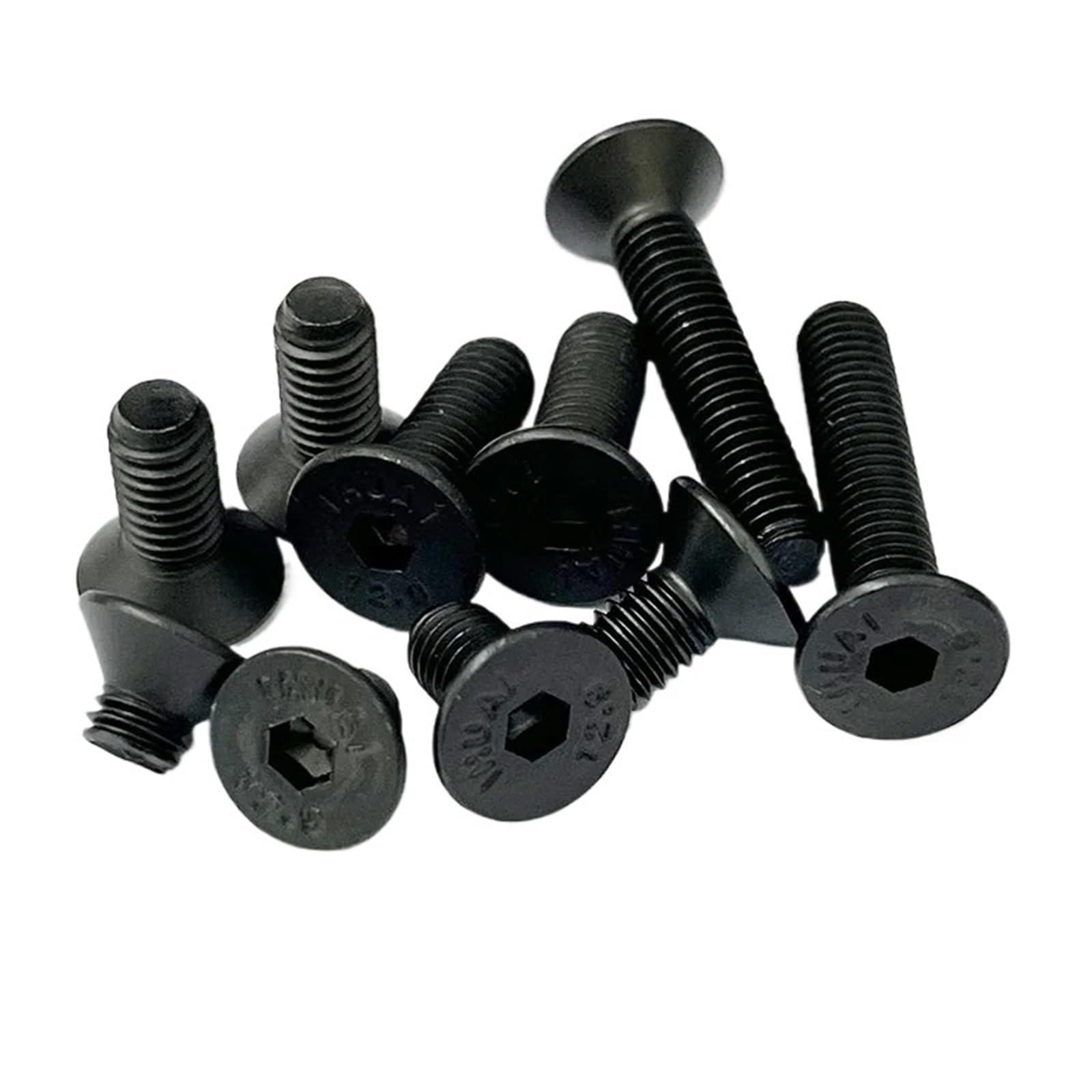 Schrauben Set Senkkopf-Flachkopf-Sechskantschrauben-Muttern-Set M2 M3 M4 M5 M6 Sechskant-Innensechskant-Senkkopf-Inbusschraube der Güteklasse Schwarz(M5 (242pcs))