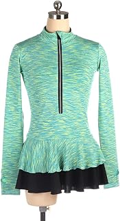 DHONDT Women Adult Ice Skating Dresses, Girls' Long Sleeve Figure Ice Skating Jacket Skirt, Practice Competition Performance Costumes