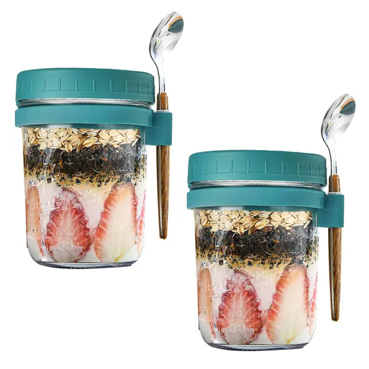 Jares de avena de la noche de vidrio Masón Recipientes herméticos for la avena durante la noche