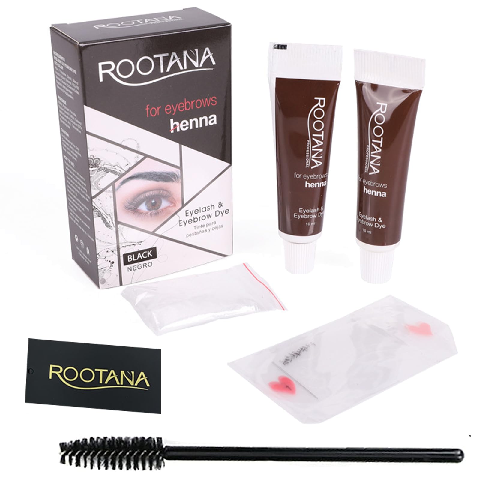 Lash Tint Black Kit - 2 in 1 Eyelash & Eyebrow Dye Set - Volume Lashes and Full Brows Last Up to 4 weeks - Suitable for Home Use with All Tools (black)