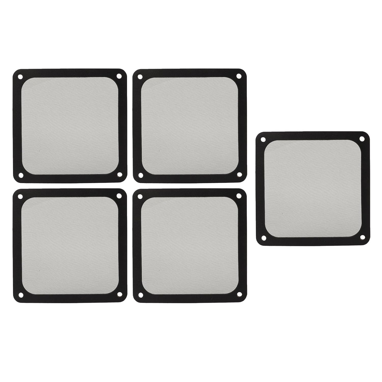 140mm x 140mm Computer Case Fan Dust Filter, PC Cooler Fan Dustproof Dust Filter Cover Grills with Magnetic Frame, (5 Pcs) (Black)