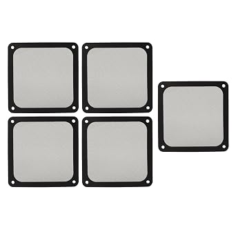 140mm x 140mm Computer Case Fan Dust Filter, PC Cooler Fan Dust Filter Cover Grills with Magnetic Frame, 5 Pcs Black