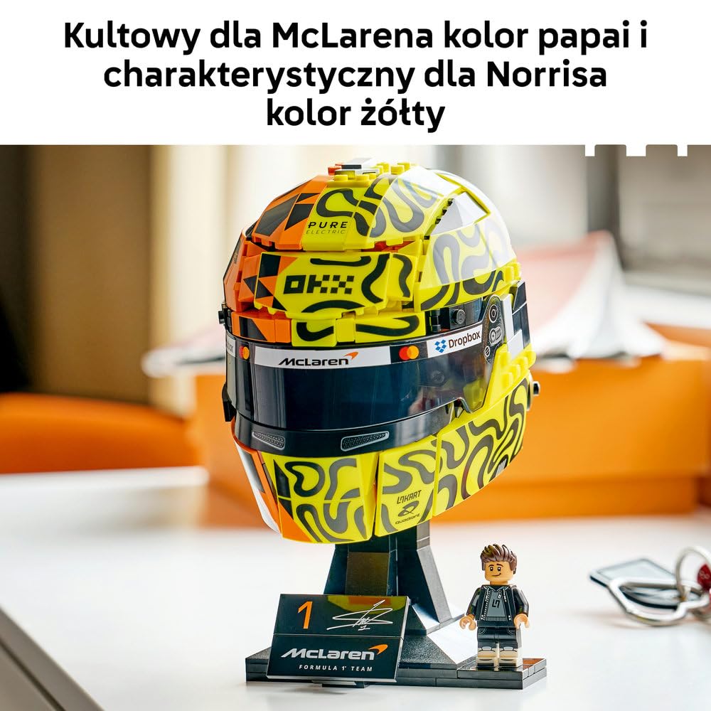 LEGO Editions Kask Lando Norris McLaren Mastercard F1 Team 43023 | Gadżet F1, zestaw klocków dla dzieci i nastolatków, prezent dla fana Formuły 1, dla chłopców i dziewczynek 14+, 793 elementy