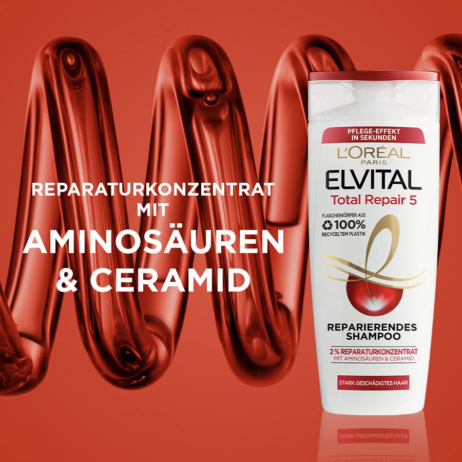 L'Oréal Paris Elvital Shampoo Total Repair 5, 300 ml (Pack of 1) - Image 4