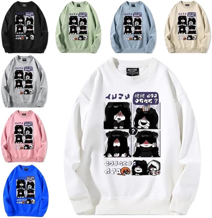 Amazon.co.jp: [PTGJSG] 文字化化 パーカー 長袖 上着 薄手/厚手 丸首