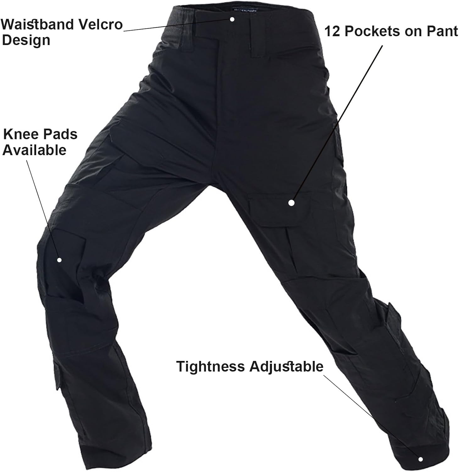 Tactical Pants,Combat Pants with Knee Pads Belt Gloves,Camo Pants for Men, Men's Military Airsoft Clothes Gear - Image 4