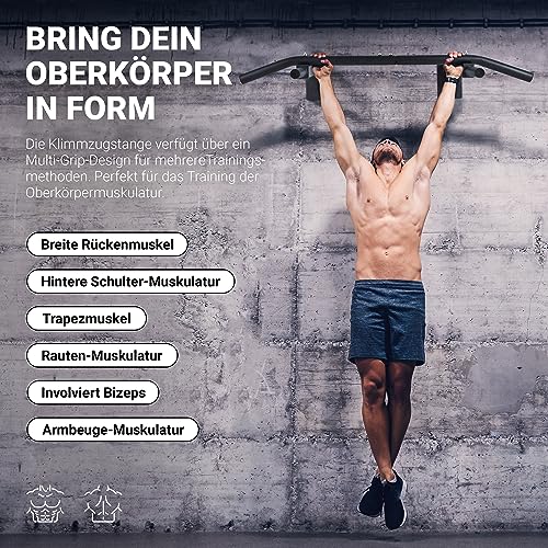 Klimmzugstange für Wandmontage inkl. Montageanleitung und - Zubehör | Reckstange