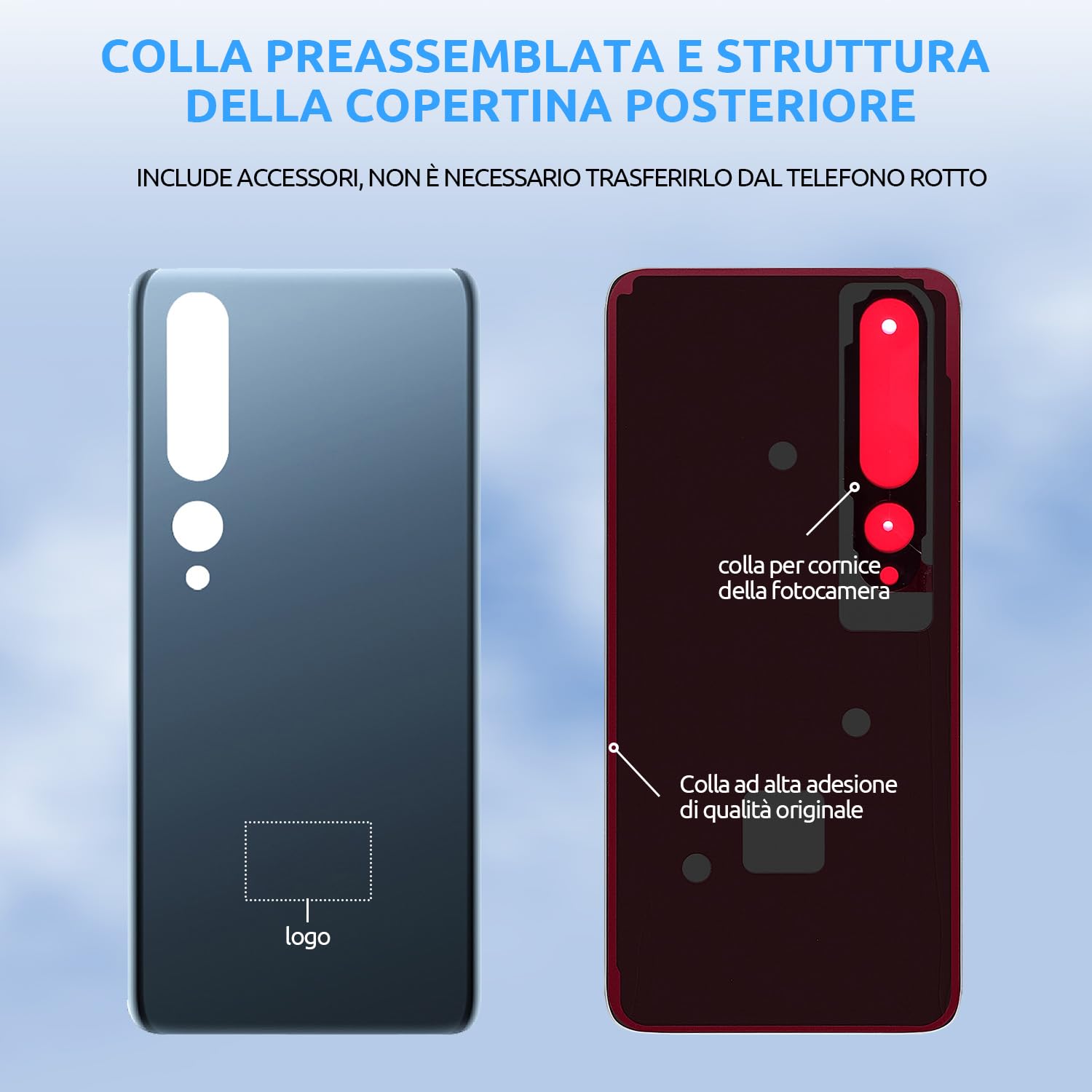 Coperchio Batteria Per Xiaomi Mi 10T 5G E Mi 10T PRO - Sostituzione Posteriore Blù | Ricambio Originale - Foto 6