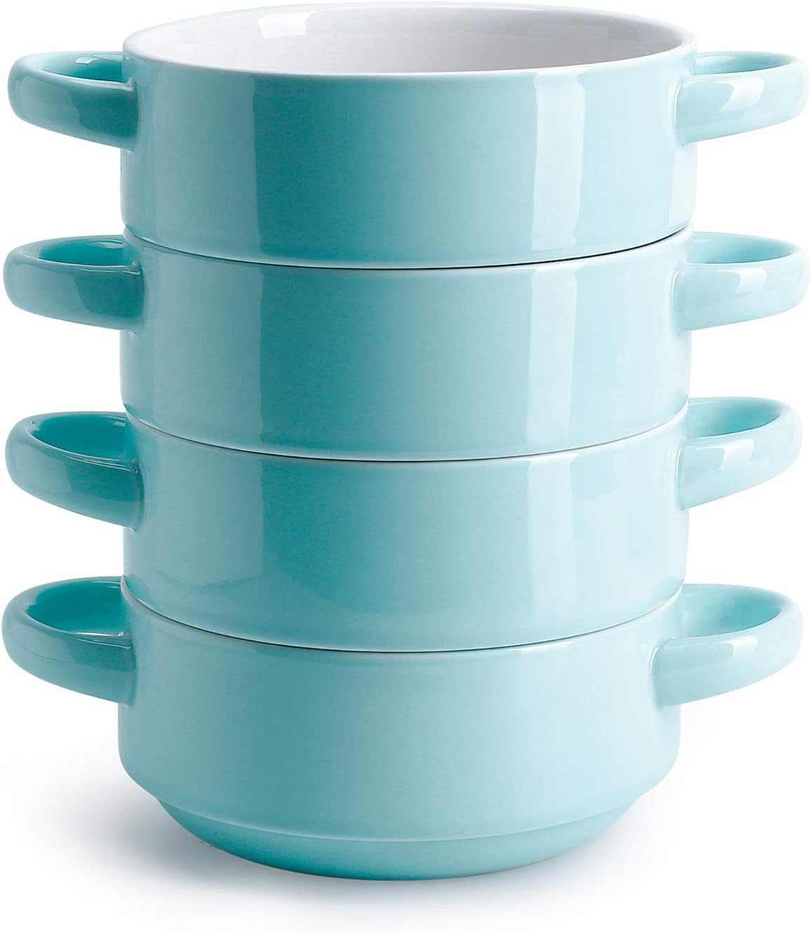  | Sweese 108.001 Porcelain Bowls with Handles - 20 Ounce for Soup, Cereal, Stew, Chill, Set of 6, White: Cereal Bowls