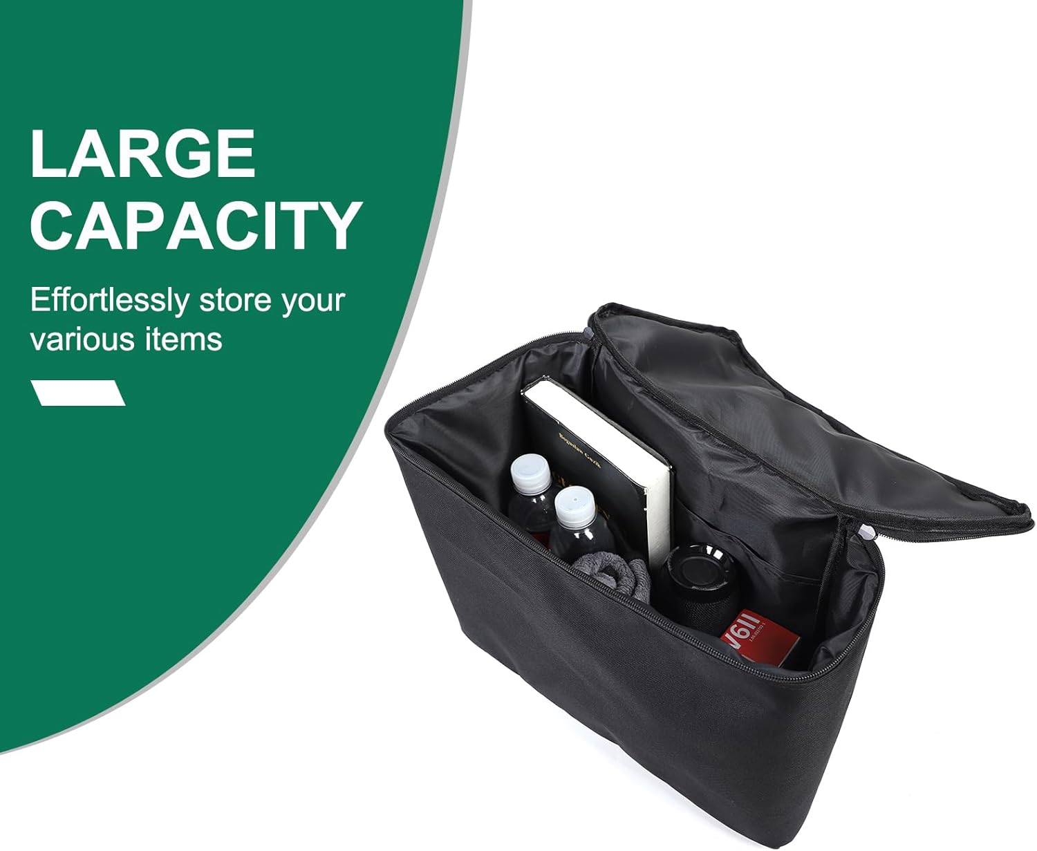 Rear Trunk Organizer with Lid, Car Trunk Organizer Compatible with 2014-2026 Tesla Accessories Model S Trunk Side Storage Bag Collapsible Portable Waterproof