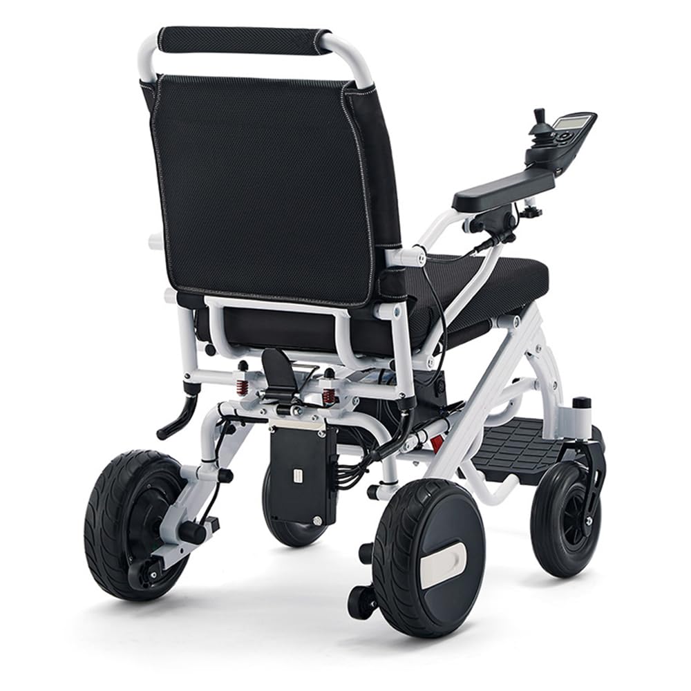 Silla de ruedas eléctrica ligera de 44 libras, sillas de ruedas eléctricas plegables para adultos, silla de ruedas motorizada de 600 W, con reposabrazos y reposapiés antideslizantes