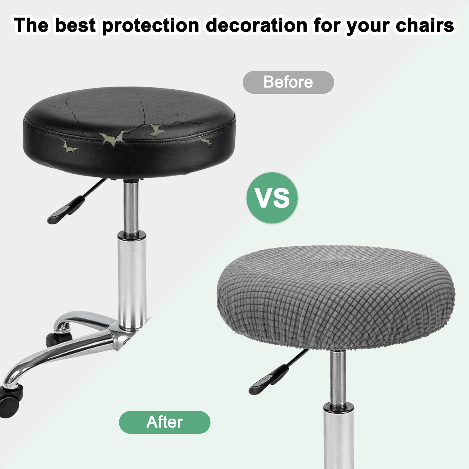M METERXITY 1-Pack Bar Stool Covers Round - Image 4