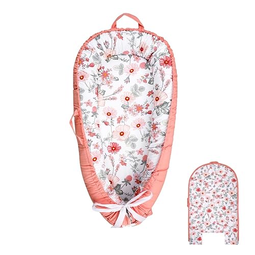 DAYEEBALL Baby Lounger Replaceable Cover, 100% Cotton Newborn Nest Backup Cover for Ultimate Comfort, Soft & Breathable Quality Spare Cover, Pink (Cover Only)