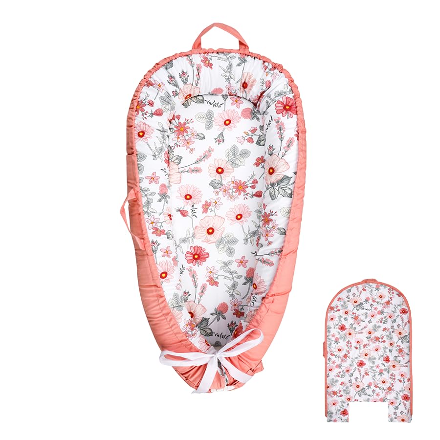 Image of DAYEEBALL Baby Lounger Replaceable Cover, 100% Cotton Newborn Nest Backup Cover for Ultimate Comfort, Soft & Breathable Quality Spare Cover, Pink (Cover Only)