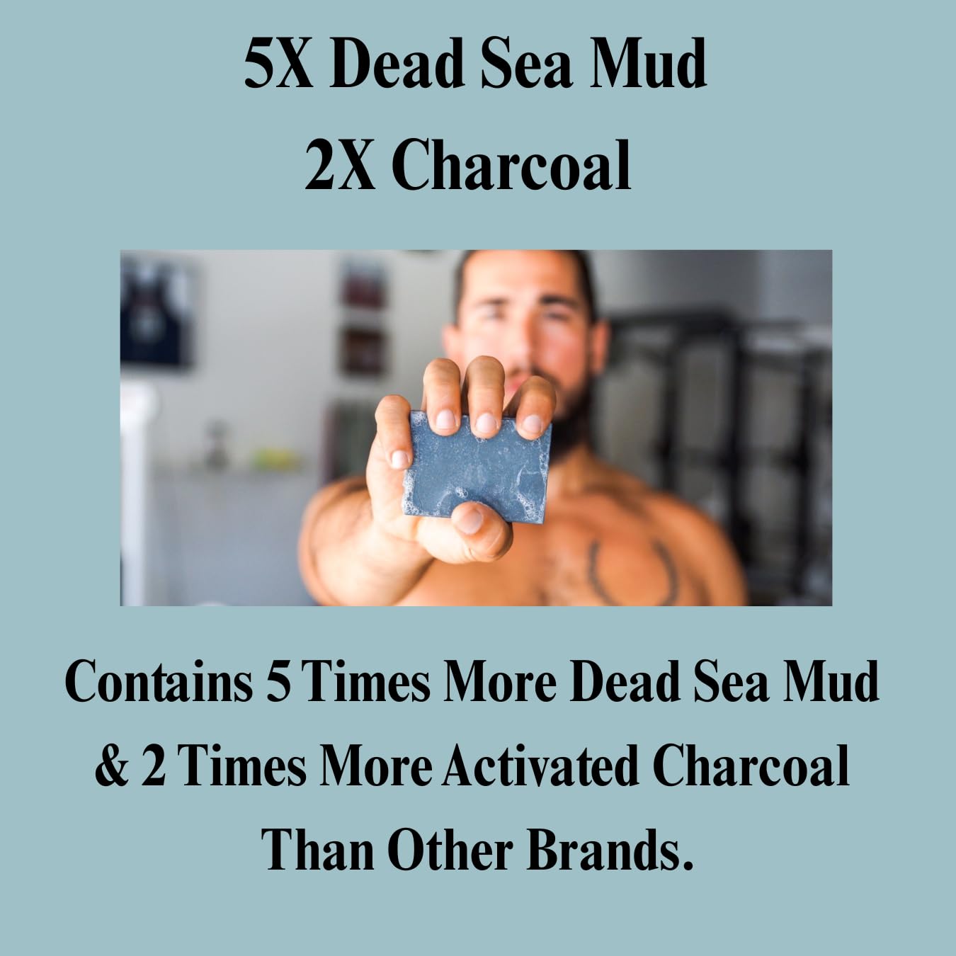 Aspen Kay Naturals Handmade Dead Sea Mud Soap Bar, Activated Charcoal & Pure Essential Oils, 4.5 oz Bar
