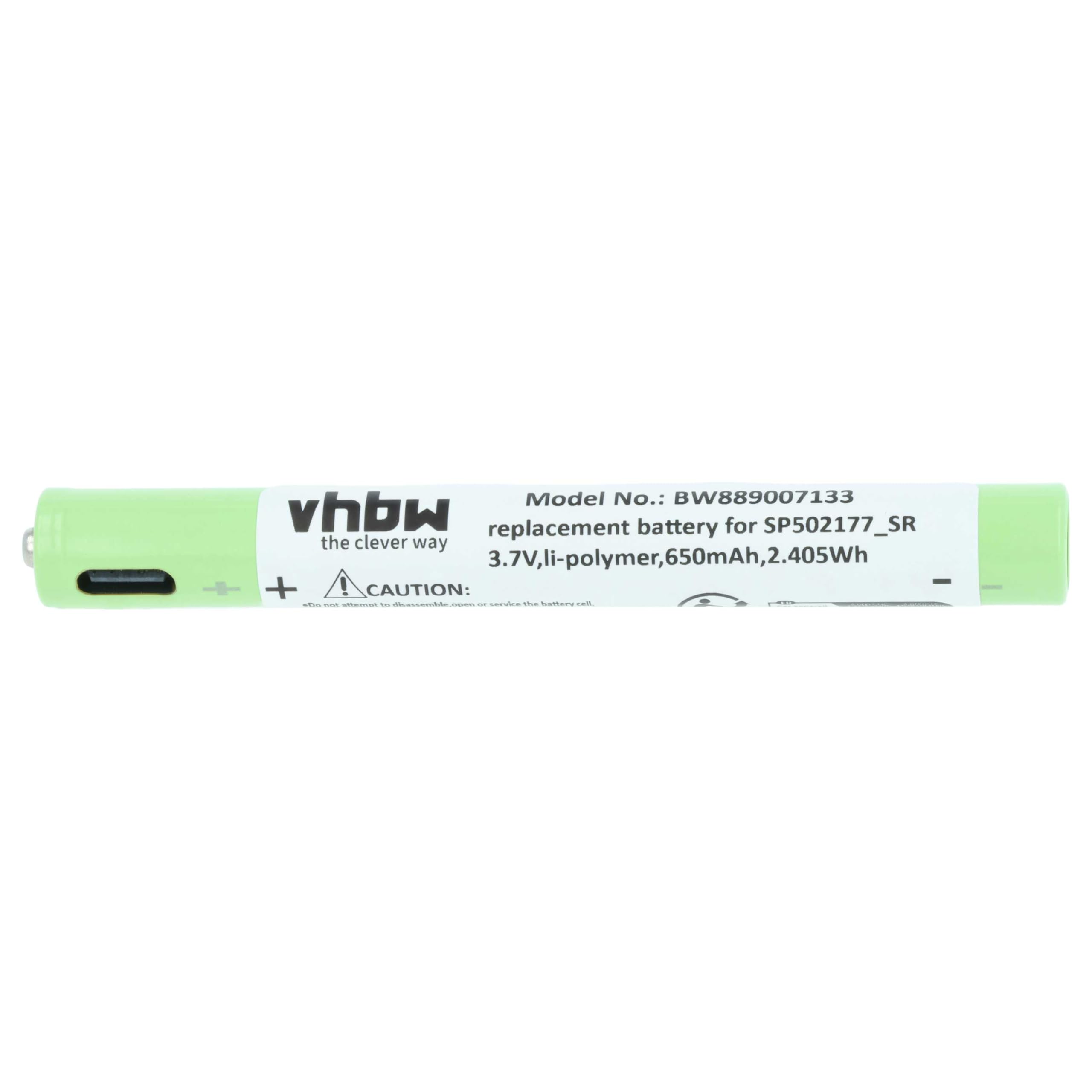 vhbw 3 x akumulator kompatybilny z Ledlenser P4R Core latarka czołowa (650 mAh, 3,7 V, litowo-polimerowa)