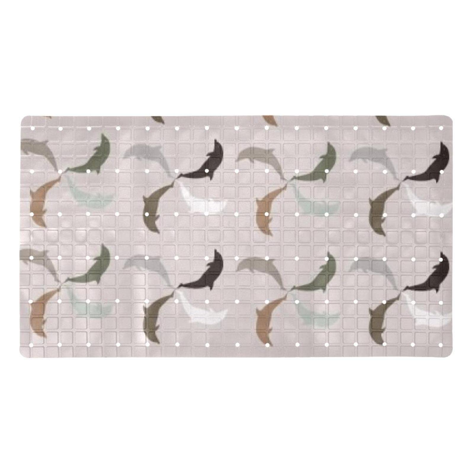 Tapis de douche antidérapant dauphin lavable en machine pour baignoire sécurisée