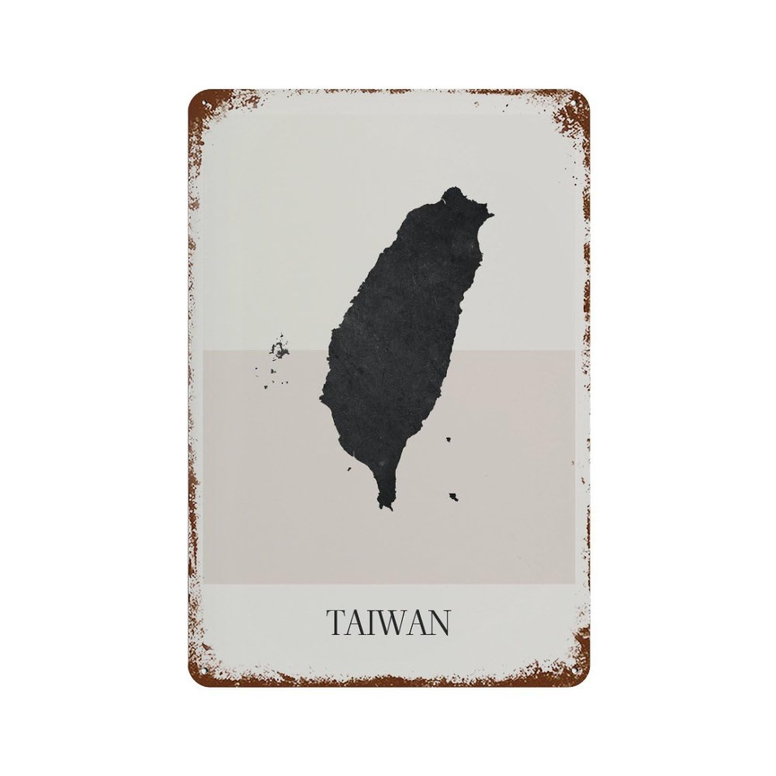 xiaoxiaoshen Taiwan Map Minimalist Boho Decor For Home Or Gift Wall Decor Art Metal Tin Poster Modern Home Decor Art Home Bar Shop Decorations Vintage Sign 30x20cm