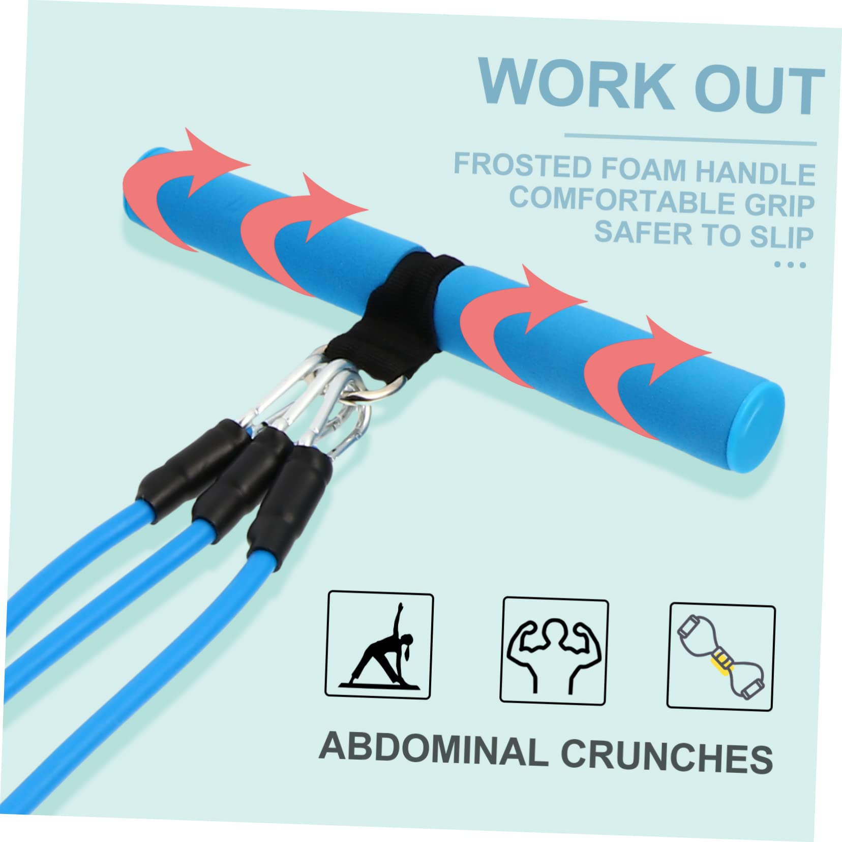 BESPORTBLE Yoga Elastic Rope Pedal Puller 3-Tube Resistance Band for Leg Arm Waist Workout