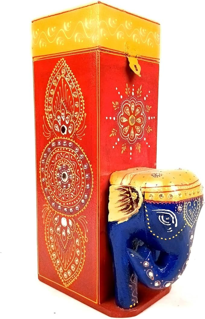 Elepahnt Porte-bouteilles | Porte-bouteilles | Accessoires de bar décoratifs – Pour la maison, la cuisine, la table à manger et les cadeaux – 35,6 cm (bois, rouge)