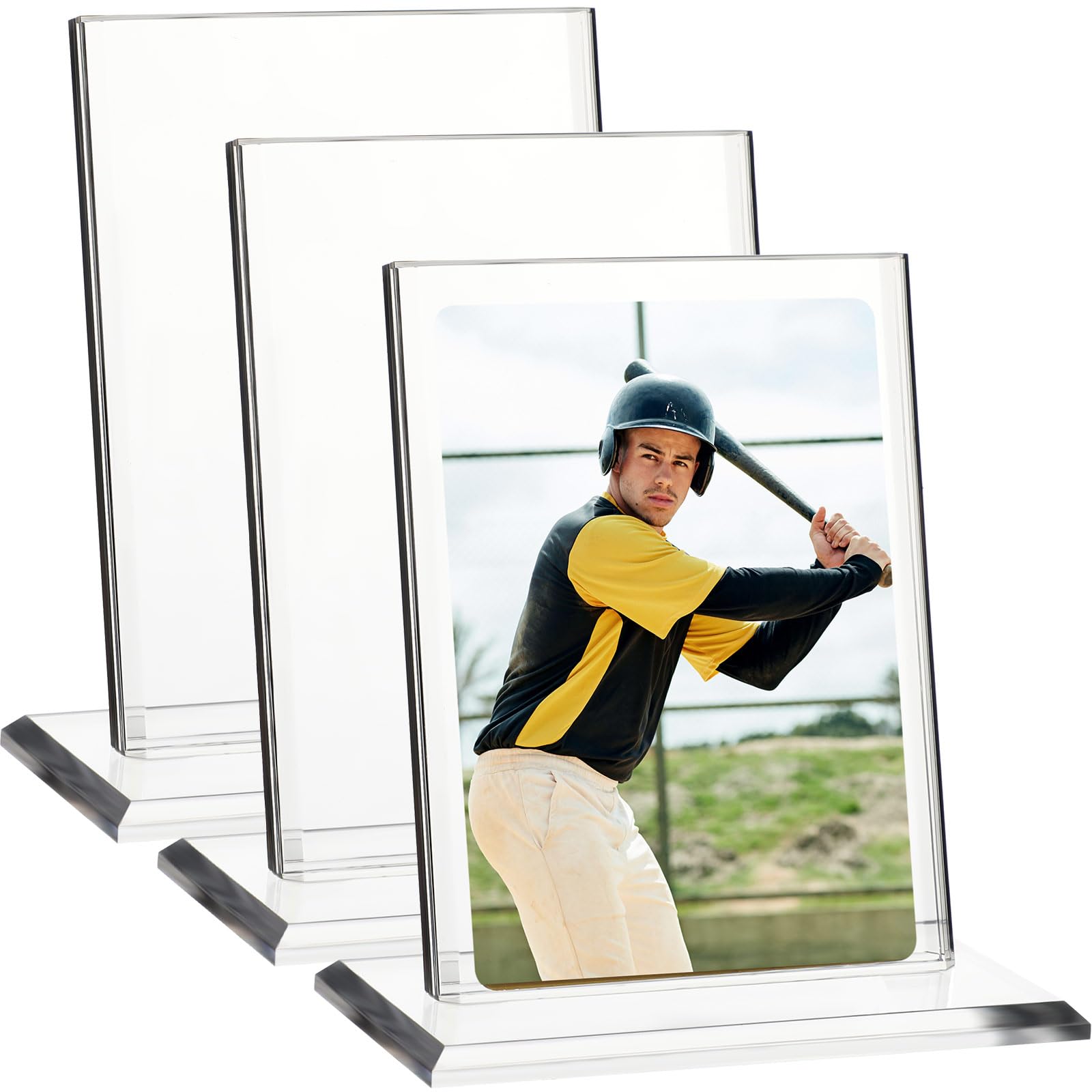 Mudder 1 Pack Acrylic Baseball Card Frame Display Stand Trading Card Holder Clear Display Stand