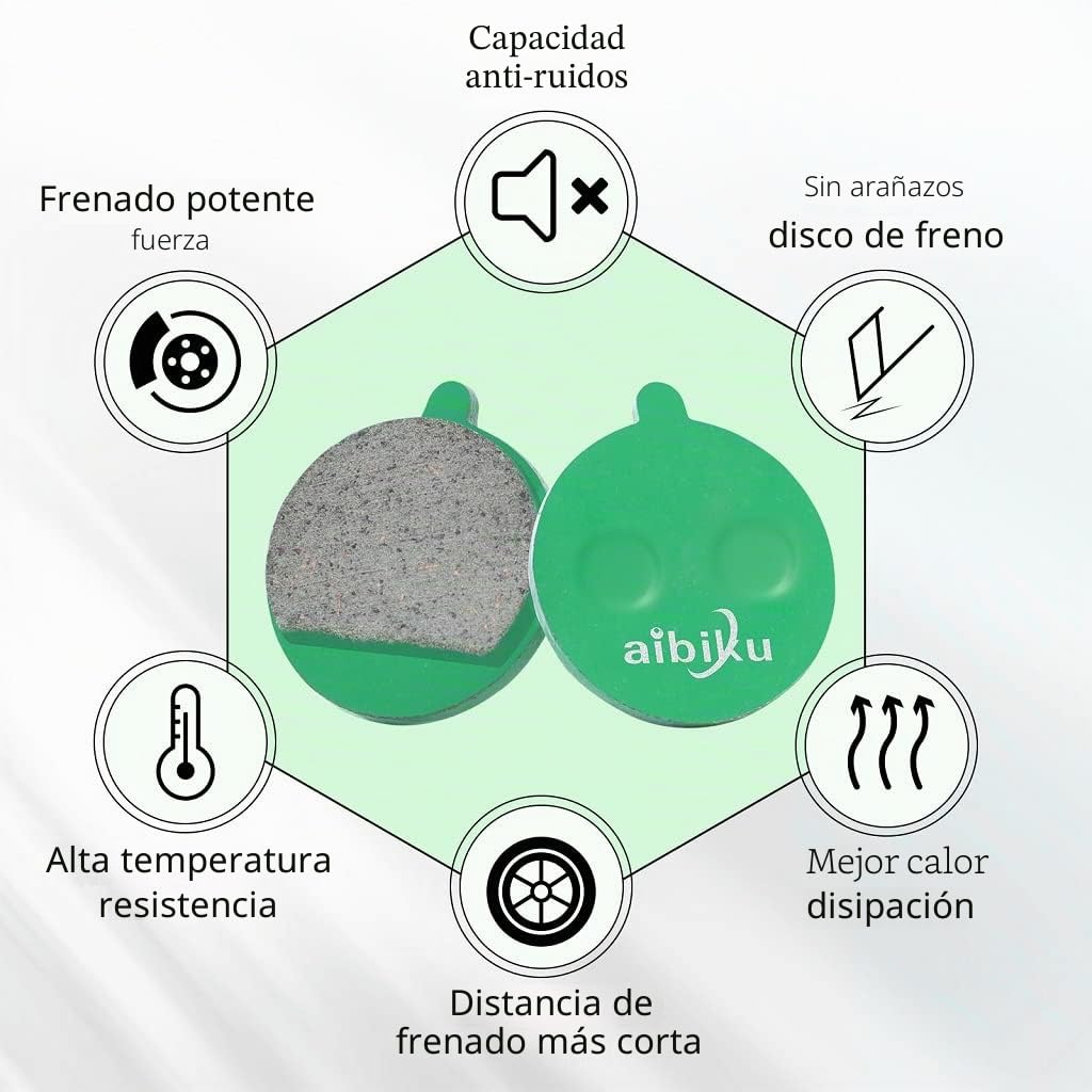 aibiku 2 Pares Pastillas de Freno de Cerámica para KUGOO M4 / M4 Pro Eléctrico Patinete - Piezas de Repuesto de Scooter Accesorios