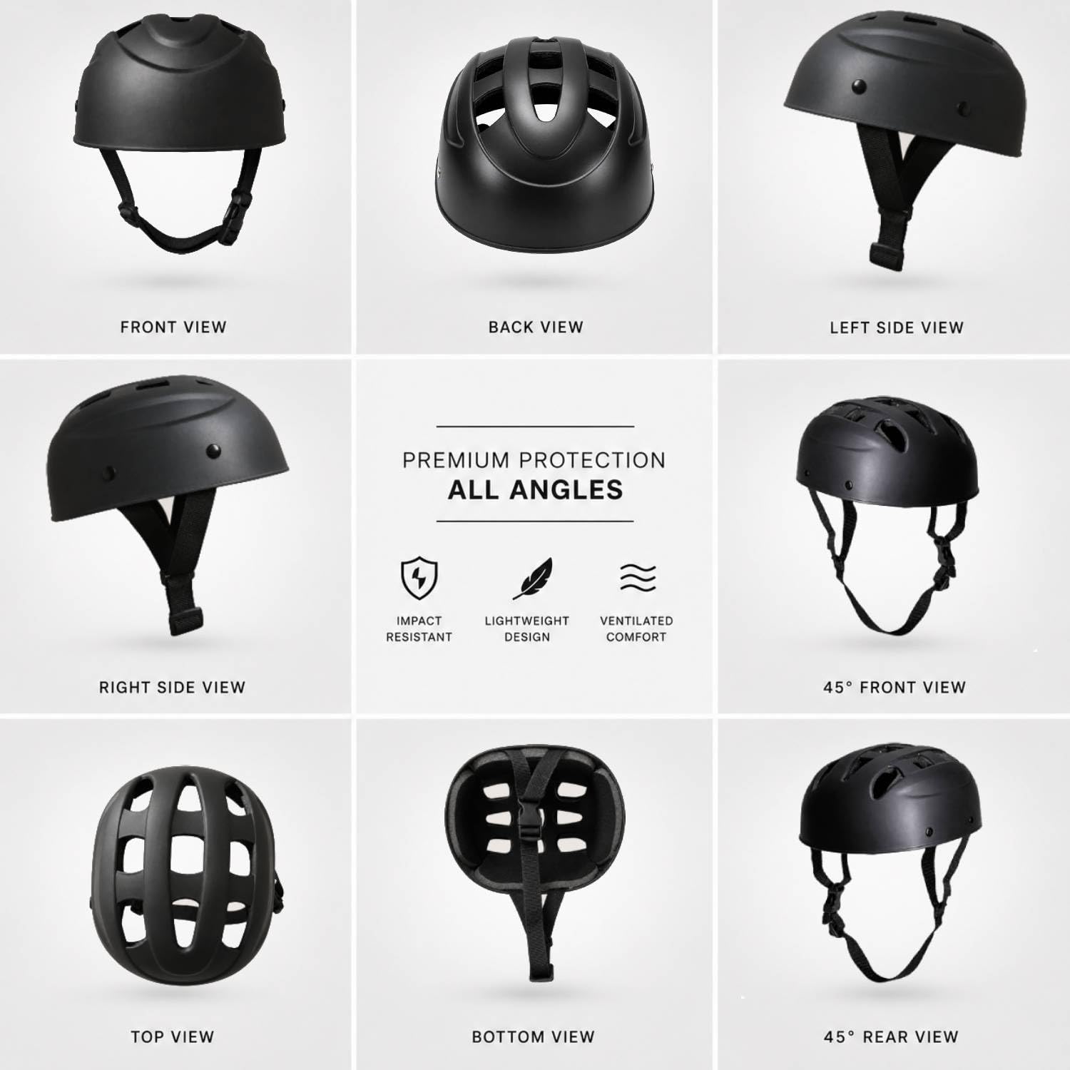 Shopeleven Adjustable Sport Helmet, ABS Shell with EPS Foam, Lightweight, Comfort Fit, for Skating, Cycling, Skateboarding and Scooter (Helmet) 2