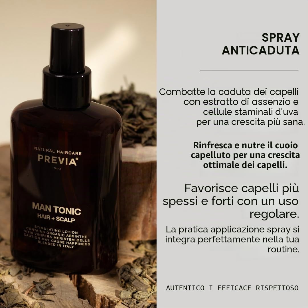 Previa Man Tonic Hair + Scalp 150ml - lozione stimolante