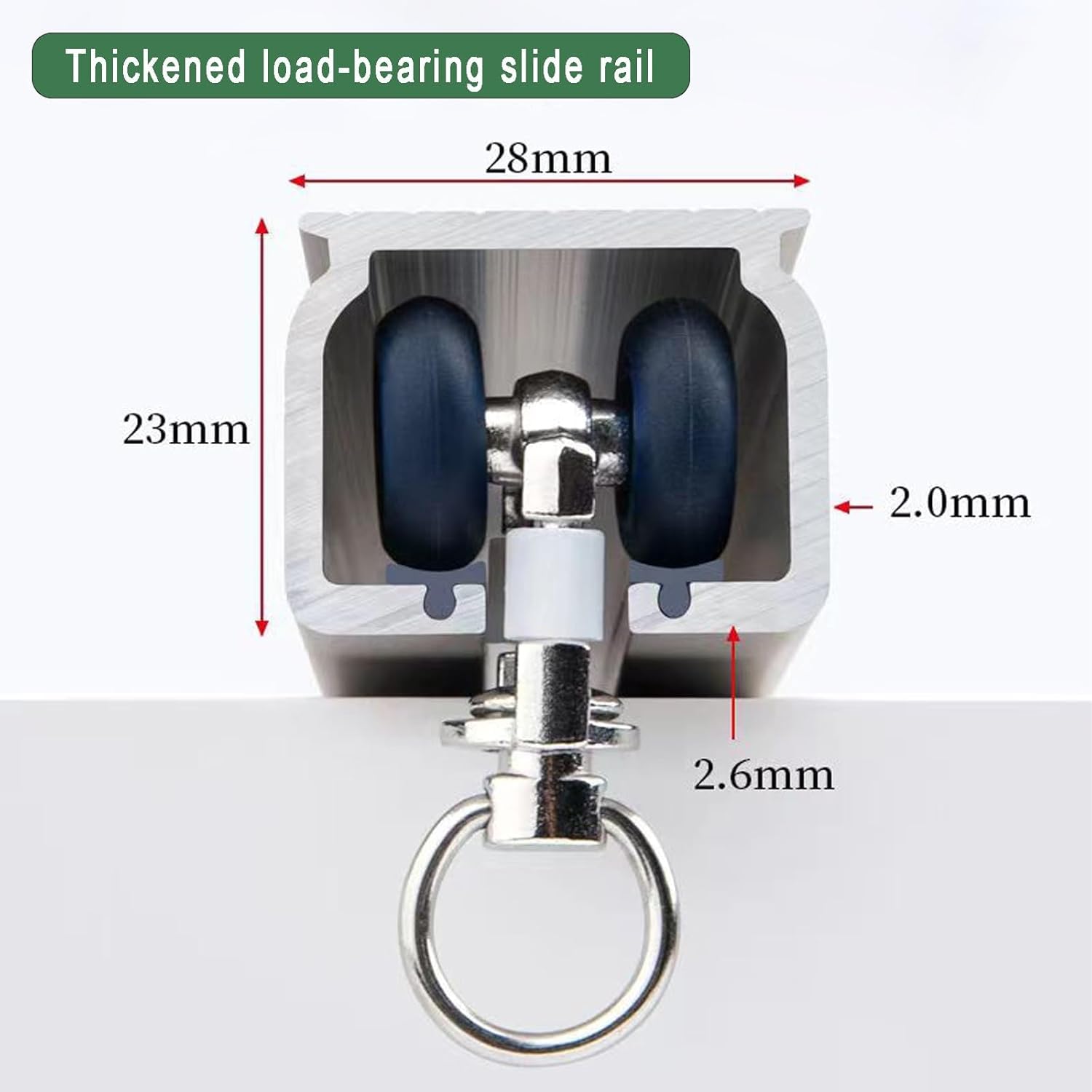 Ensemble de rails de rideau de plafond, séparateur de pièce en aluminium lourd avec double rails, comprend le matériel d'installation, les crochets à rouleaux et les embouts pour une séparation