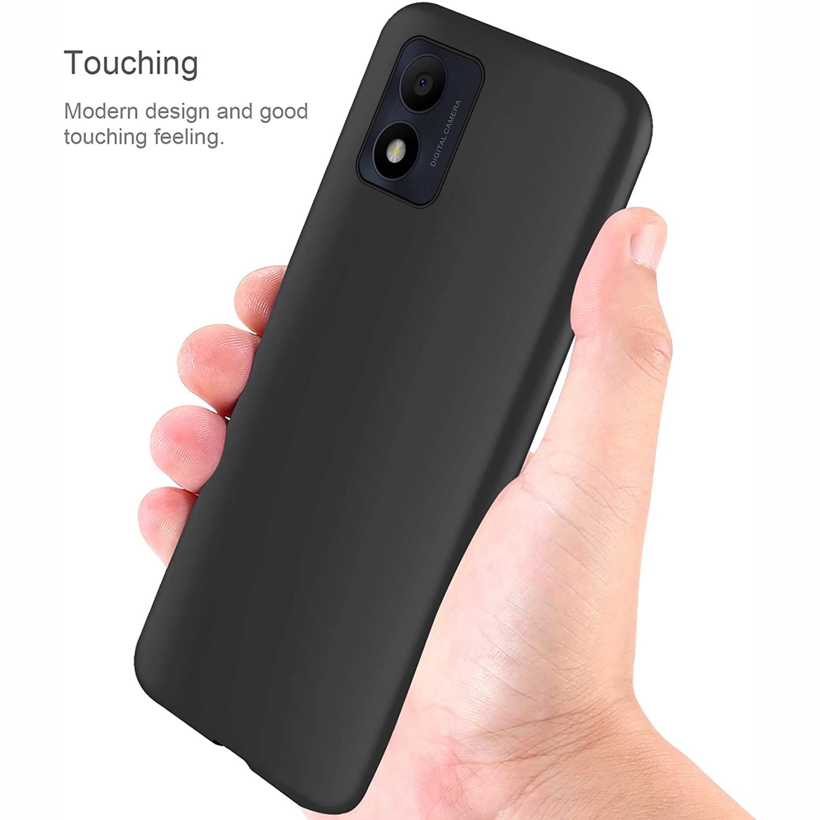 GEJEFA Cover per Alcatel 1B 2022(5031G) Transparent + Nero Cover + 2 Pezzi Pellicola Vetro Temperato, Sottile Silicone TPU Bumper Case Antiurto Antigraffi Case Custodia