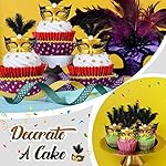 Charniol 24 Pcs Mini Mask Masquerade Small Masquerade Mask Dress Up Cake Topper Decor Mardi Gras Venetian Centerpiece Decor - Image 4