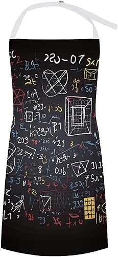 Mathematics And Physics Apron with Pockets Water And Oil Resistant Kitchen Aprons Professional Adjustable Bib Apron for Women Men