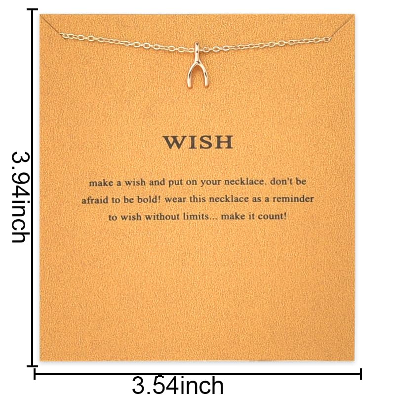 Golden Wishbone Necklaces for Women Girlfriend Anniversary Birthday Gift for Wife Bday Gift for Best Friend Sister Graduation Christmas Gifts for Daughter Granddaughter Wishbone Pendant Nekclace2