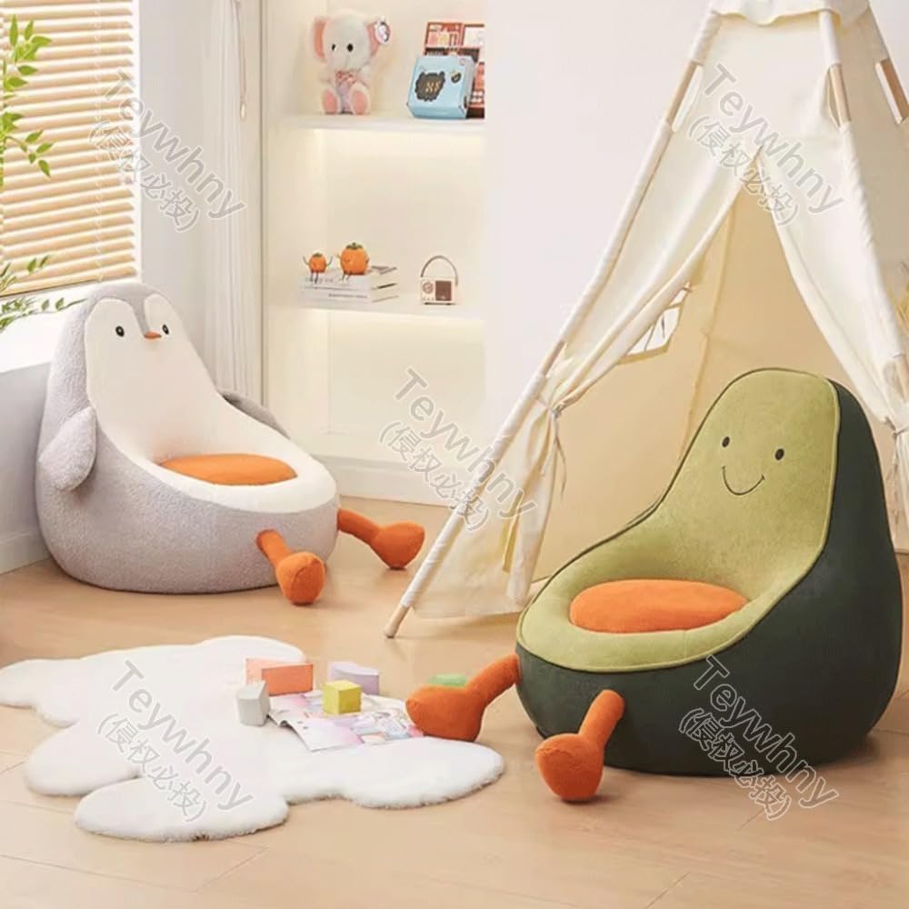 ソファ、椅子、アボカドをテーマにしたクリエイティブな漫画のかわいい子供用ソファ、大きくて快適な背もたれ付き、家庭用に適しています (