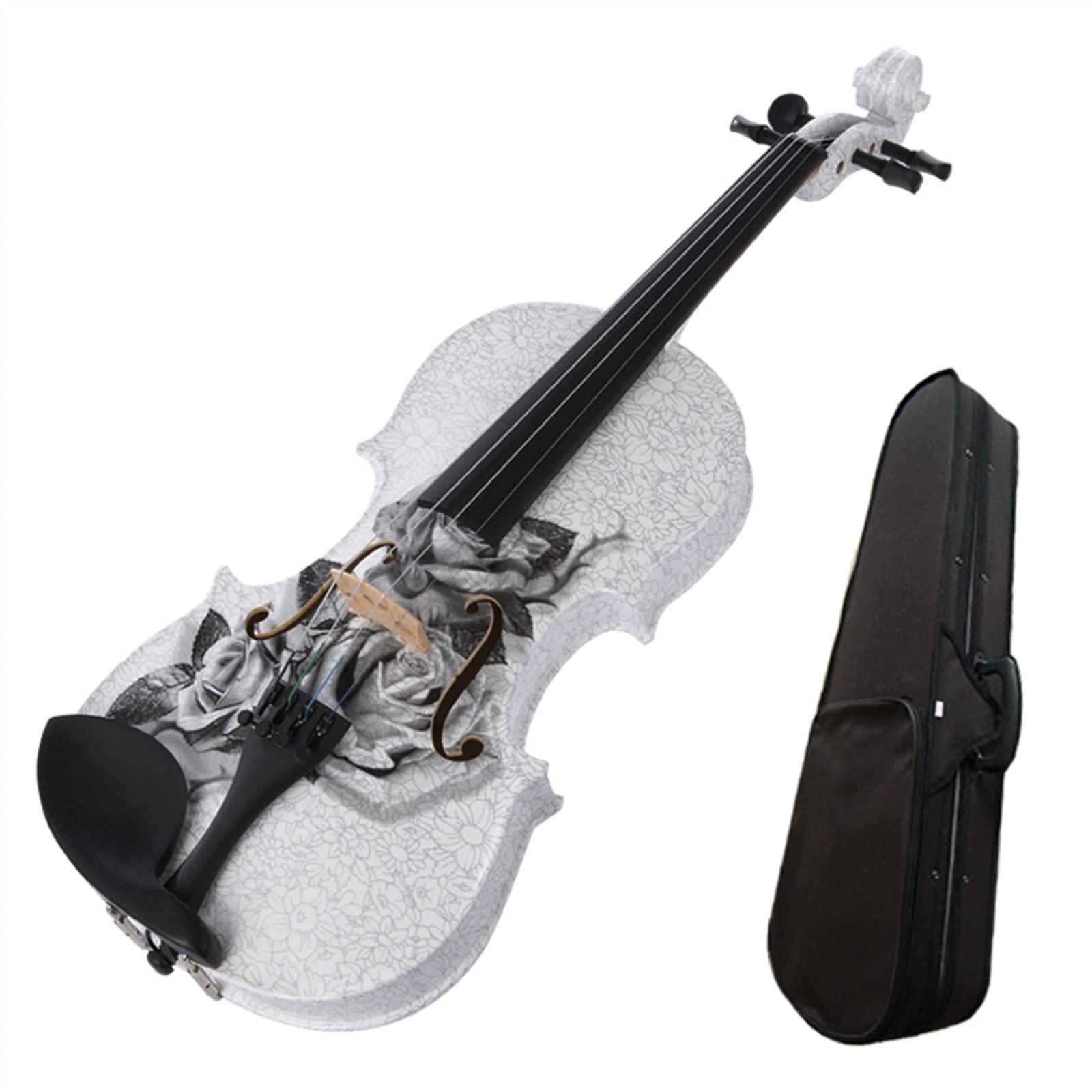 Strumento Musicale per Violino Acustico 4/4 per Arti Professionali con Arco per Custodia in Corde Raccordi in Ebano Violini per Studenti