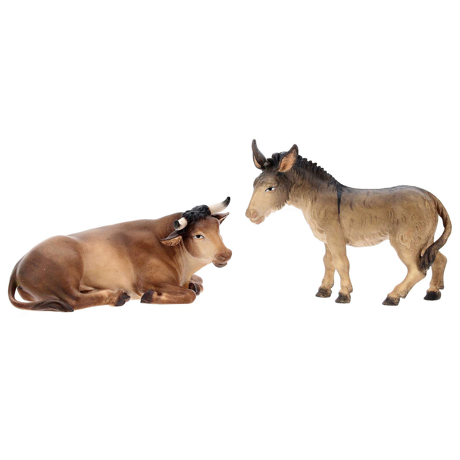 Statue Boeuf Allongé Fibre De Verre Pour Extérieur Crèche Landi 160 Cm