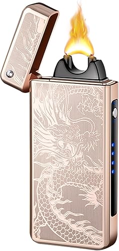 Miniatura 1 de SKRFIRE Encendedor eléctrico recargable por USB, encendedor de arco de plasma de alta potencia, a prueba de viento, antorcha de dragón único con