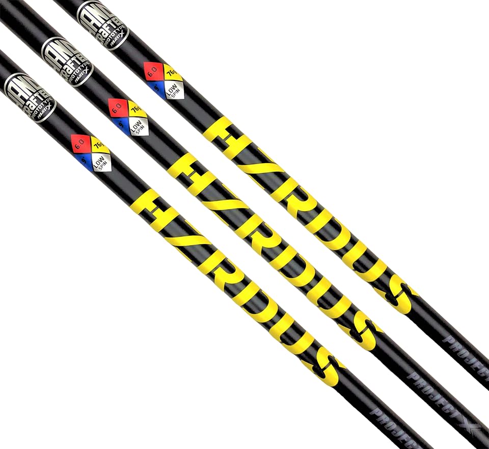 TRUE TEMPER Project X HZRDUS Yellow Hand Crafted Driver Shafts, 76g Regular Flex (Choose Compatible Adaptors) (Taylormade)