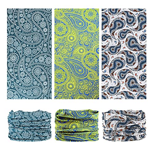 VANCROWN Headwear Head Wrap Sport Headband Sweatband 220 Patterns Magic Scarf 12PCS & 6PCS 12 in 1 (12PCS.Paisley)