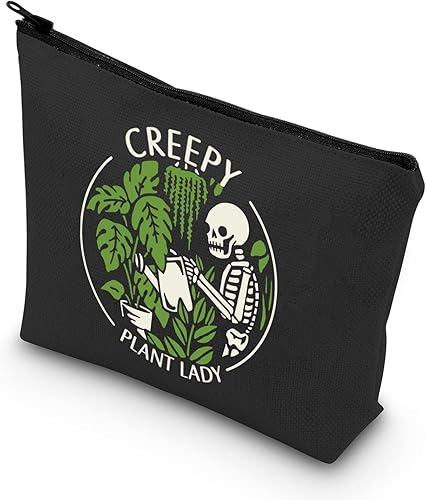 Regalos de inauguración de la casa para los amantes de las plantas, espeluznantes plantas, señora espeluznante, bolsa de maquillaje con temática de
