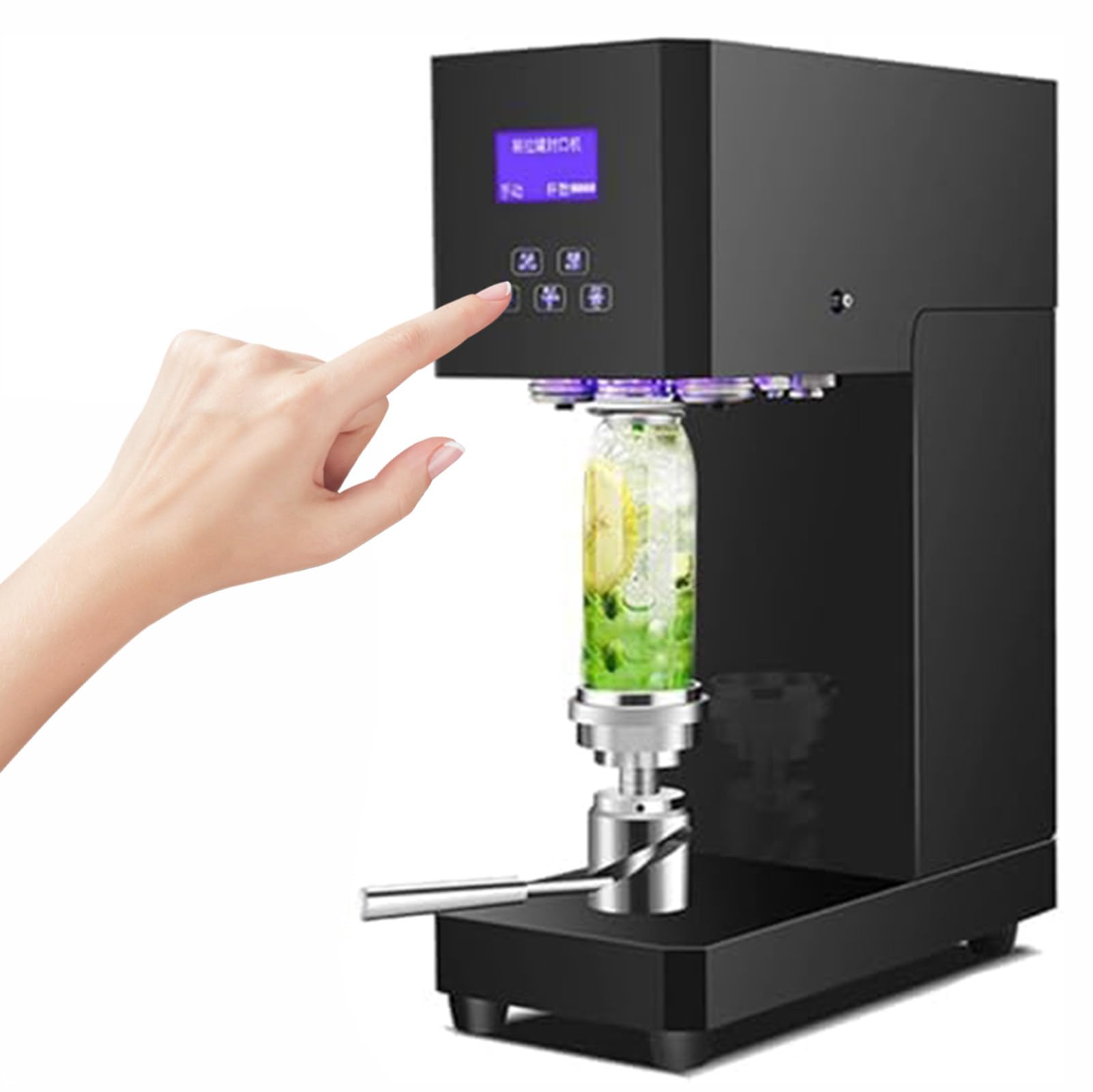 ASerZenith Automatic Can Sealing Machine With Led Screen For Aluminum And Plastic Cans, Efficient Commercial Can Sealer,Black