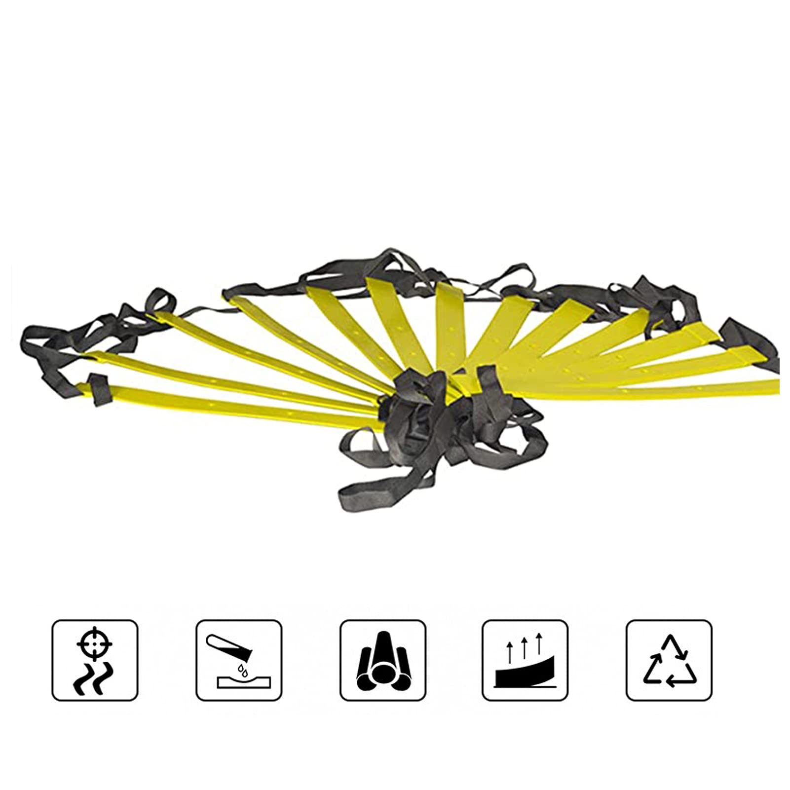 Scala di agilità Scala di agilità, Scala di Allenamento per velocità da Calcio Flessibile, Set Fitness Sportivo Multifunzione, per Bambini, Adulti, Allenamento all'aperto(Size:8M)