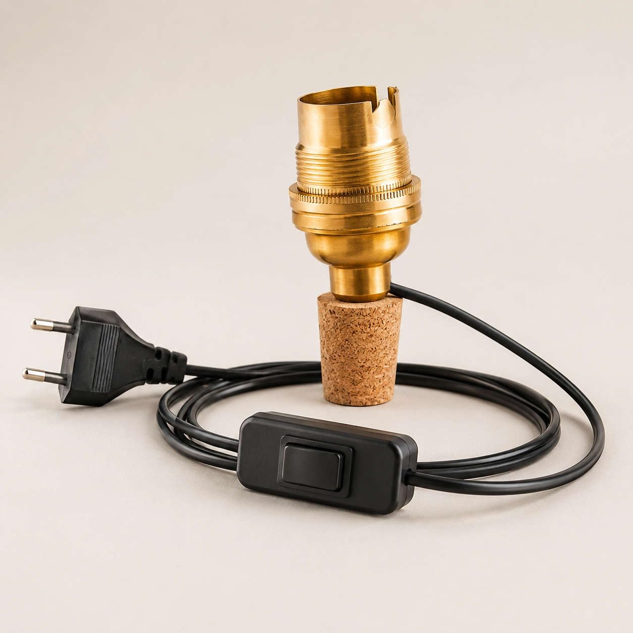 No drill bottle lamp kit | Bottle light bulb holder with cork | Make your own bottle table light for home decoration | Wine bottle lamp kit (No drilling required - B22 Holder)-image-24