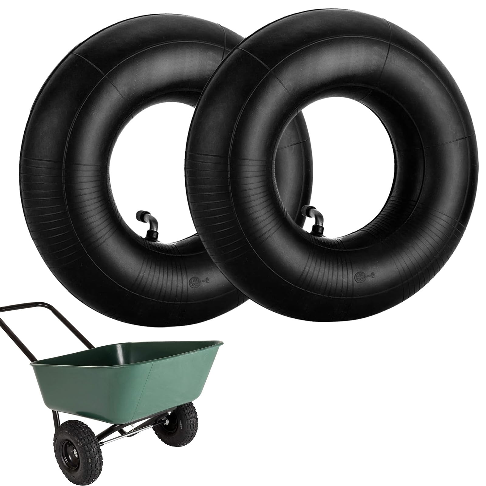 Durable Wheelbarrow Inner Tube Bent Valve for Lawn Mower 4.10/3.50-4 2 Pieces