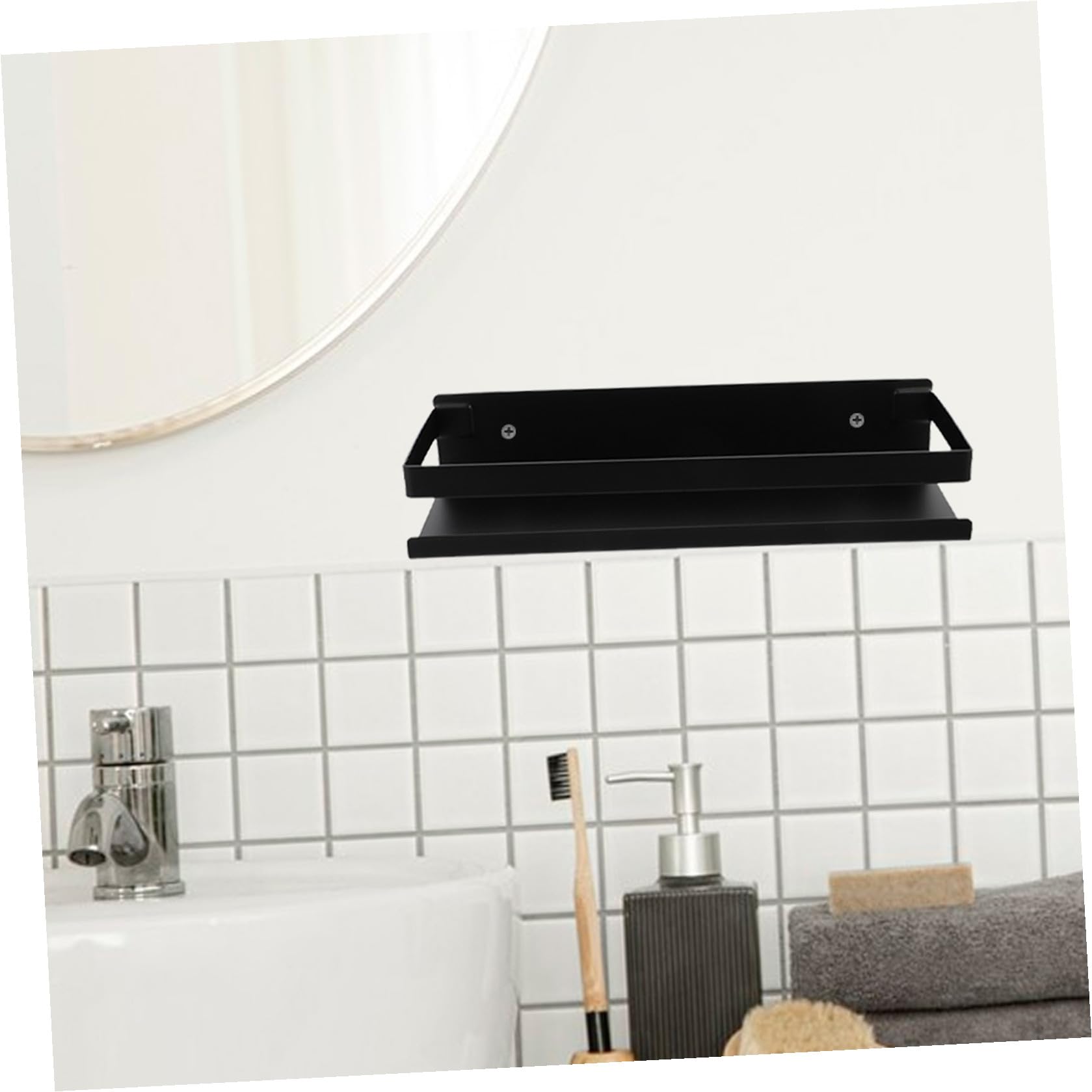 Cabilock Estante Flotante de Ducha Organizador de Almacenamiento de Baño para Champú Acondicionador Estante de Acero Inoxidable Montado en La Pared Estantes