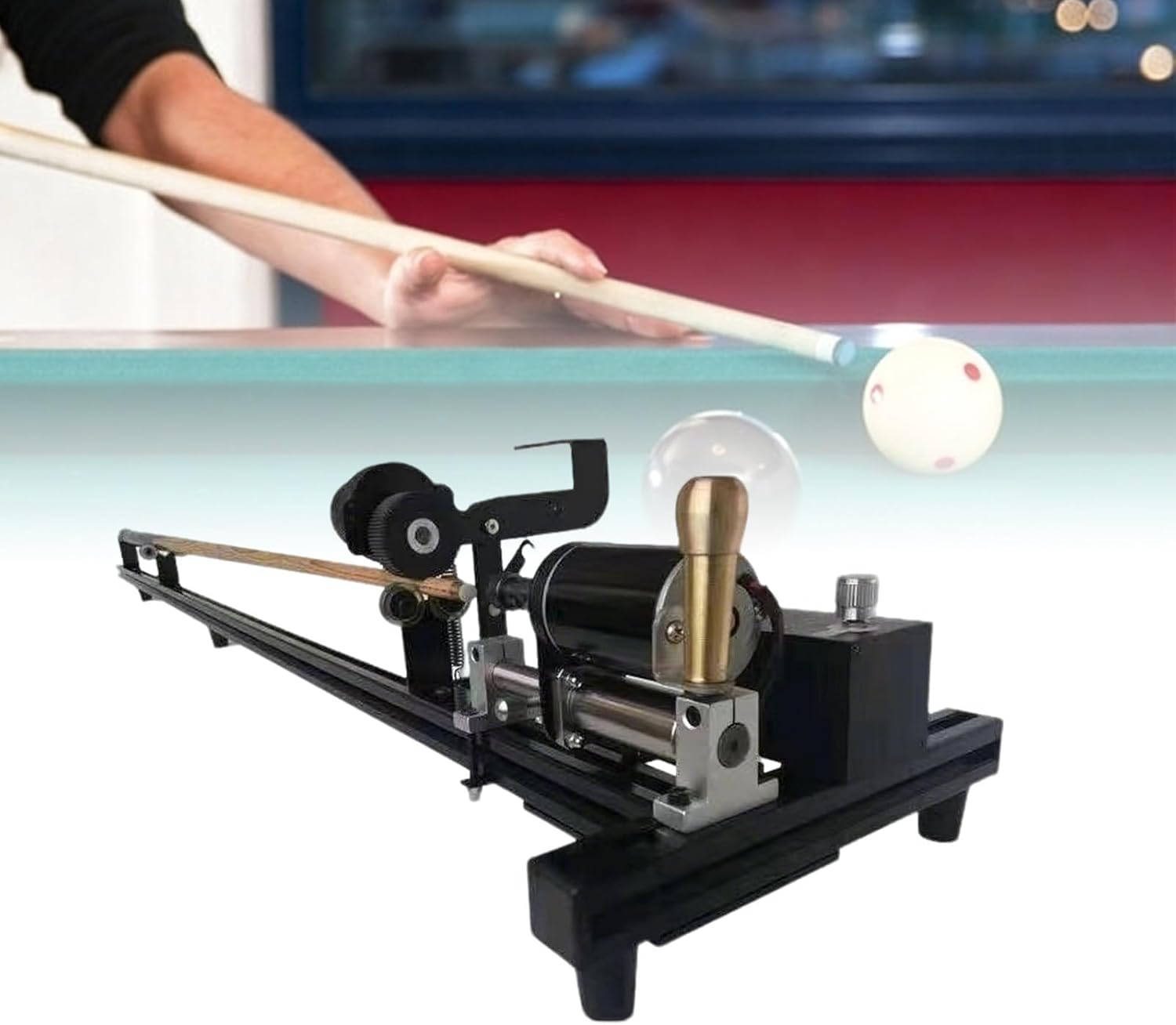 Professional Pool Cue Repair Kit,7 in 1 Billiard Cue Stick Repairer,for Tip Replacement and Shaft Straightening,Grinding and Polishing Machine,for Home and Club Use